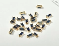 Macro view of rectangular blue crystal pendants with 18k gold-plated metal settings for DIY - Navy Blue Rectangle (8.5*4mm)