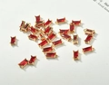 Detail of red rectangular crystal pendants with 18k gold plated frames for DIY jewelry - Bright Red Rectangle (8.5*4mm)