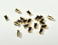 Detailed macro view of 18k gold-plated rectangular pendants with black crystal glass stones - Black Rectangle (8.5*4mm)