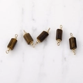 Dettaglio di connettori in occhio di tigre e placcati oro 14K per creazione gioielli DIY - Occhio di Tigre