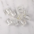 Square transparent glass beads with silver foil core for handmade jewelry making - 5 Pieces / Clear White (1#)