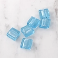 Close-up of six light blue square glass beads with silver foil interior for DIY jewelry - 5 Pieces / Sky Blue (7#)