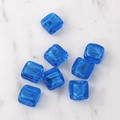 Macro view of square blue vintage glass beads with silver foil for DIY jewelry making - 5 Pieces / Blue(5#)