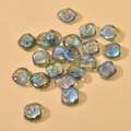 Unregelmäßige quadratische Glasperlen mit Aurora-Beschichtung für DIY-Schmuck - Gelbgrün AB (10#)