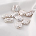 Natural baroque rectangular freshwater pearls with iridescent luster for DIY jewelry making - Iridescent White Rectangle / 1 Piece Pack