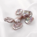 Close-up of iridescent baroque freshwater pearls with drill holes for DIY jewelry making - Iridescent Purple Rectangle / 1 Piece Pack