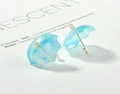 Blue gradient acrylic umbrella charm with gold handle and pearl for DIY earrings - Blue Umbrella Style (6#)