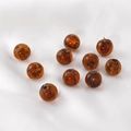 Ten amber translucent round beads with hole for DIY jewelry making on white satin - Round Beads / 5 Pieces / 1#Caramel