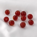 Translucent red glass beads for DIY necklaces and bracelets with smooth drilled holes - Round Beads / 5 Pieces / Red Marble