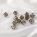 Macro view of smoky grey translucent glass beads with silver foil interior for DIY jewelry - Round Beads / 5 Pieces / 12# Light Gray