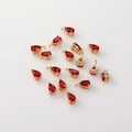 Mini red pear-shaped zircon pendants with 14K gold plating for DIY jewelry making - Red Teardrop