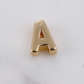 Polished 18k gold plated uppercase letter A charm bead for DIY necklace and bracelet - Letter A