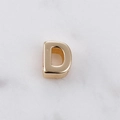 Polished 14k gold plated letter D bead for DIY jewelry making necklaces and bracelets - Letter D