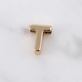 Polierter 14k vergoldeter Buchstabe T Anhänger mit Seitenloch für DIY Schmuckdesign - Buchstabe T