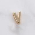 18k vergoldete Buchstabe V Perle für DIY Schmuckherstellung mit Seitenloch - Buchstabe V
