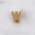 14k vergoldete Buchstabe W Perle für DIY-Schmuck mit glatter metallischer Oberfläche - Buchstabe W