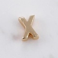 18k vergoldete Buchstabe X Zwischenperle mit gebürsteter Metallstruktur für DIY Schmuck - Buchstabe X