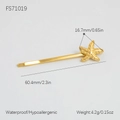 Golden starfish metal hair clip with detailed texture on a sleek minimalist hair pin - Starfish Bobby Pin (FS71019) / 18K Gold Plated