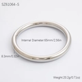 Brazalete de acero inoxidable pulido plateado con diámetro 65 mm y grosor de 8,3 mm - 8mm de Ancho / Plateado