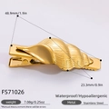 Goldene Haarklammer Muschel-Design aus Edelstahl wasserdicht und allergikerfreundlich - Gold (FS71026)