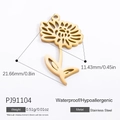 Wasserdichter 18k vergoldeter Edelstahl Sonnenblumen Anhänger für Halsketten - Sonnenblumen-Stil (PJ91104)