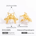 Boucles d'oreilles abeille perle dorées en acier inoxydable étanche et hypoallergénique - Style Abeille Perle Dorée (EH11685) / Or 18 carats