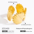 Anello a conchiglia in acciaio inossidabile dorato con design aperto e ipoallergenico - Stile Conchiglia Giuntata (JZ21450)
