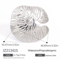 Exaggerated silver stainless steel lotus leaf ring in water-resistant polished finish - Wide Geometric Style (JZ21341S) / 7.93g / Silver