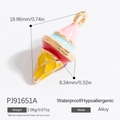 Colorful enamel ice cream pendant in gold alloy finish for DIY jewelry making - Colorful Ice Cream Charm (PJ91651A)