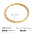 18K gold plated stainless steel bracelet featuring a 5.15mm hammered texture pattern - Hammered Round Style (SZ61124G)