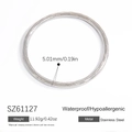 Polished silver stainless steel twist bangle with hammered texture for women - Brushed Style (SZ61127)