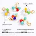 Pendentif fleur en acier inoxydable doré 18k avec perles colorées pour bijoux DIY - Composant de Pendentif Fleur en Perles Facettées Multicolores (PJ91605F)