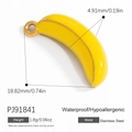 Pendentif banane en acier inoxydable avec émail jaune pour création de bijoux DIY - Forme de Banane Jaune (PJ91841)