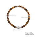 Faceted tiger eye stone bracelet with silver magnetic clasp and precise measurements - Faceted Tiger Eye Magnetic Clasp Bracelet (STB243-Y)