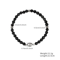 Herrenarmband aus Lapislazuli und Tigerauge mit Magnetverschluss auf weißem Hintergrund - Facettiertes Schwarzes Stein-Magnetverschluss-Armband (STB243-BL)