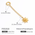 Waterproof stainless steel golden sun pendant earring with non-tarnish 18K gold plating - Sun Shape (PJ91818)