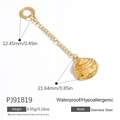 18K gold plated stainless steel bikini charm with textured heart pendant and zircons - Rhinestone Irregular Heart (PJ91819)