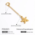Stainless steel 18K gold starfish pendant charm with textured finish and spring clasp - Starfish Shape (PJ91821)
