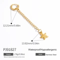 Waterproof gold stainless steel long chain earring with starfish pendant and sea shell charm - Hollow Starfish (PJ91827)