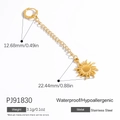 18K gold plated stainless steel sunburst charm earrings with waterproof feature - Sunburst (PJ91830)