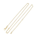 Minimalist gold-plated box chain necklace with lobster clasp and teardrop extension - O-Link Chain 1.3mm / 18K Gold Tone Double Open O-Chain (With Water Drop Pendant)