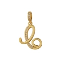 Eleganter goldener Halskettenanhänger Buchstabe L mit funkelnden Zirkoniasteinen - Buchstabe C Anhänger (Nur Anhänger) / Nur Anhänger (Ohne Kette)
