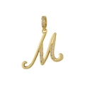Böhmische goldene Halskette mit M-Buchstabenanhänger und funkelnden Kristallen - Buchstabe M Anhänger (Nur Anhänger) / Nur Anhänger (Ohne Kette)