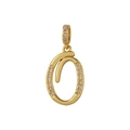 Goldene Kette mit Buchstabe O Anhänger und Zirkonia-Besatz auf weißem Hintergrund - Buchstabe O Anhänger (Nur Anhänger) / Nur Anhänger (Ohne Kette)