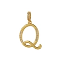 Eleganter goldener Buchstabe Q Anhänger Halskette mit funkelnden Zirkoniasteinen - Buchstabe Q Anhänger (Nur Anhänger) / Nur Anhänger (Ohne Kette)