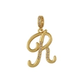 Böhmische goldene Halskette mit Buchstaben R Anhänger und Zirkonia Besatz - Buchstabe R Anhänger (Nur Anhänger) / Nur Anhänger (Ohne Kette)