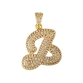 Glitzernder Buchstabe L Anhänger in Gold mit Kristallen im Hip-Hop Stil - Buchstabe Z / Nur Anhänger (Ohne Kette)