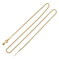 Polished 18k gold plated wheat chain necklace with lobster clasp on white background - 24K Gold Chopin Universal Chain / Length 52cm-Thickness 1.5mm