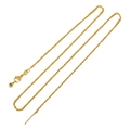 Detailed macro view of an 18k gold-plated rope chain necklace with a lobster clasp - 24K Gold Simple Chopin Universal Chain / Length 50cm-Thickness 1.5mm