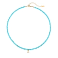 Collana di perline turchesi blu con ciondolo a lettera Z dorata e chiusura regolabile - Stile Lettera Z (N2712-GO-Z)